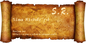 Sima Richárd névjegykártya