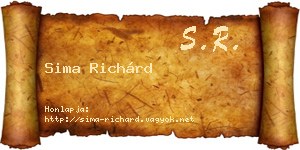 Sima Richárd névjegykártya