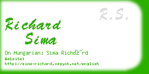 richard sima business card